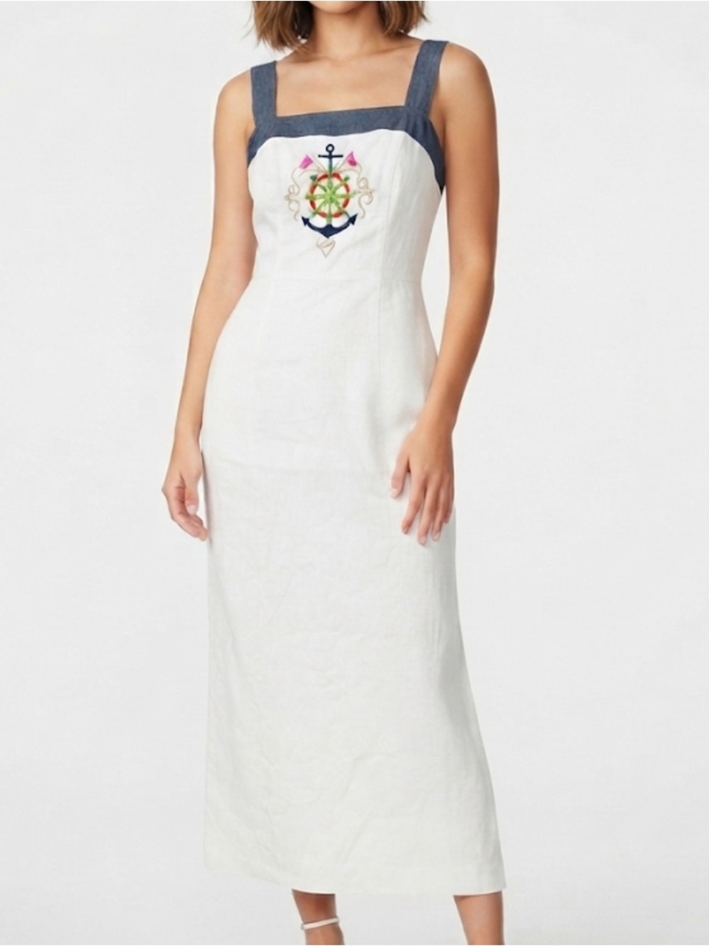 Rare Vintage Deborah Laws Designer Collection Dress With Embroidery 10